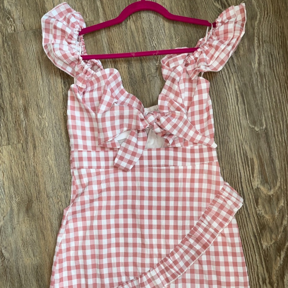 Mable Pink and White gingham seersucker sundress 🎀💓NWT